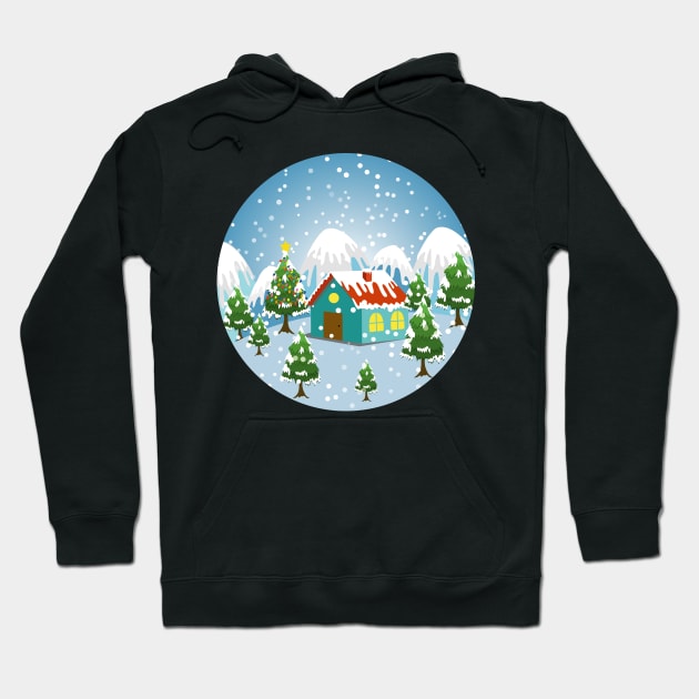 Winter Season Scenery Hoodie by Designoholic